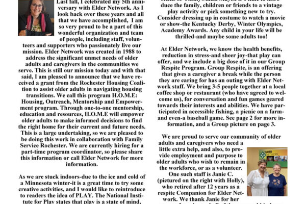 Elder Network Newsletter 3rd and 4th Quarter 2025