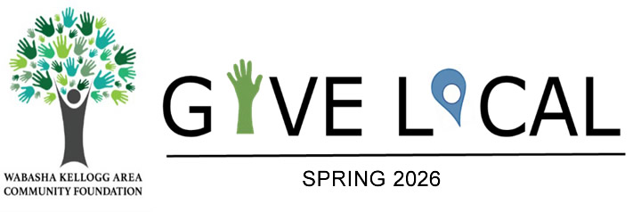 Wabasha Kellogg Area Community Foundation Logo and Give Local